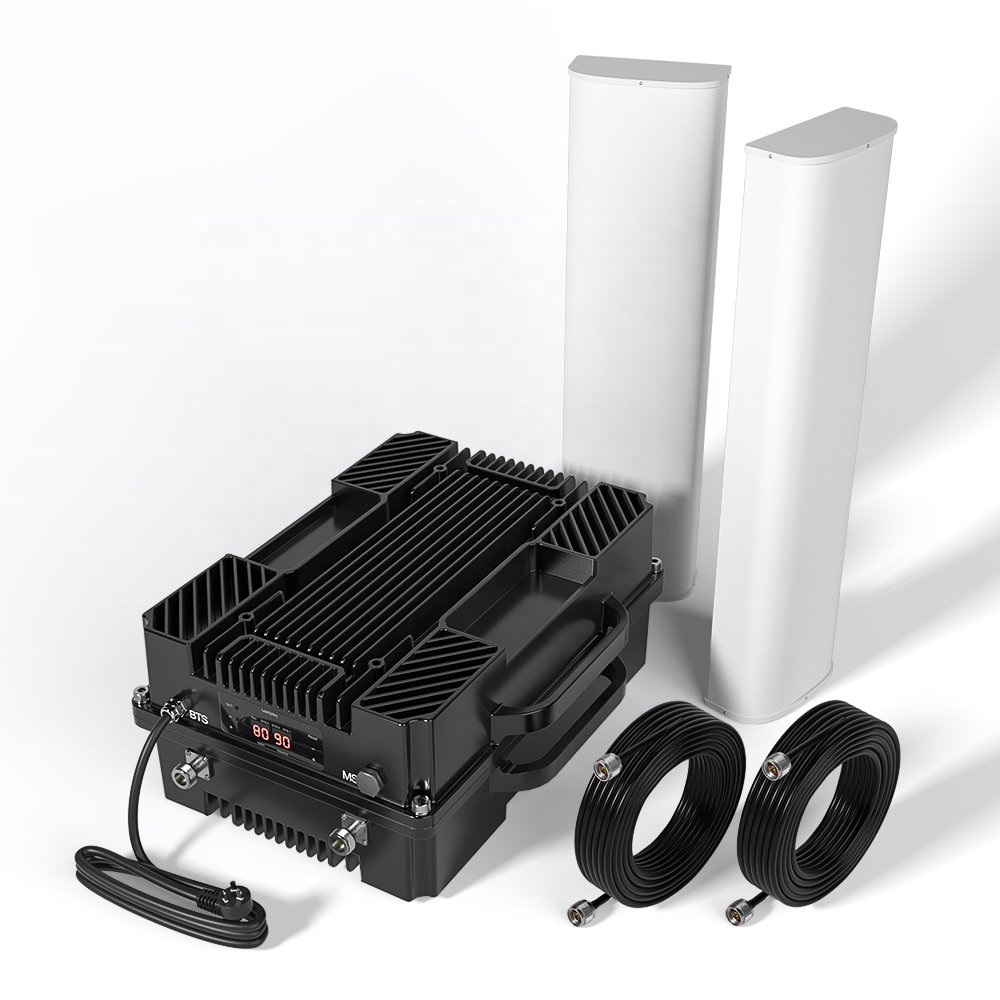 Goboost 1KM 10KM Outdoor repeater 900 1800 2100 MHz 2G 3G 4G 33dBm Island Booster 2W Engineering Use B1 3 B8 Amplifier